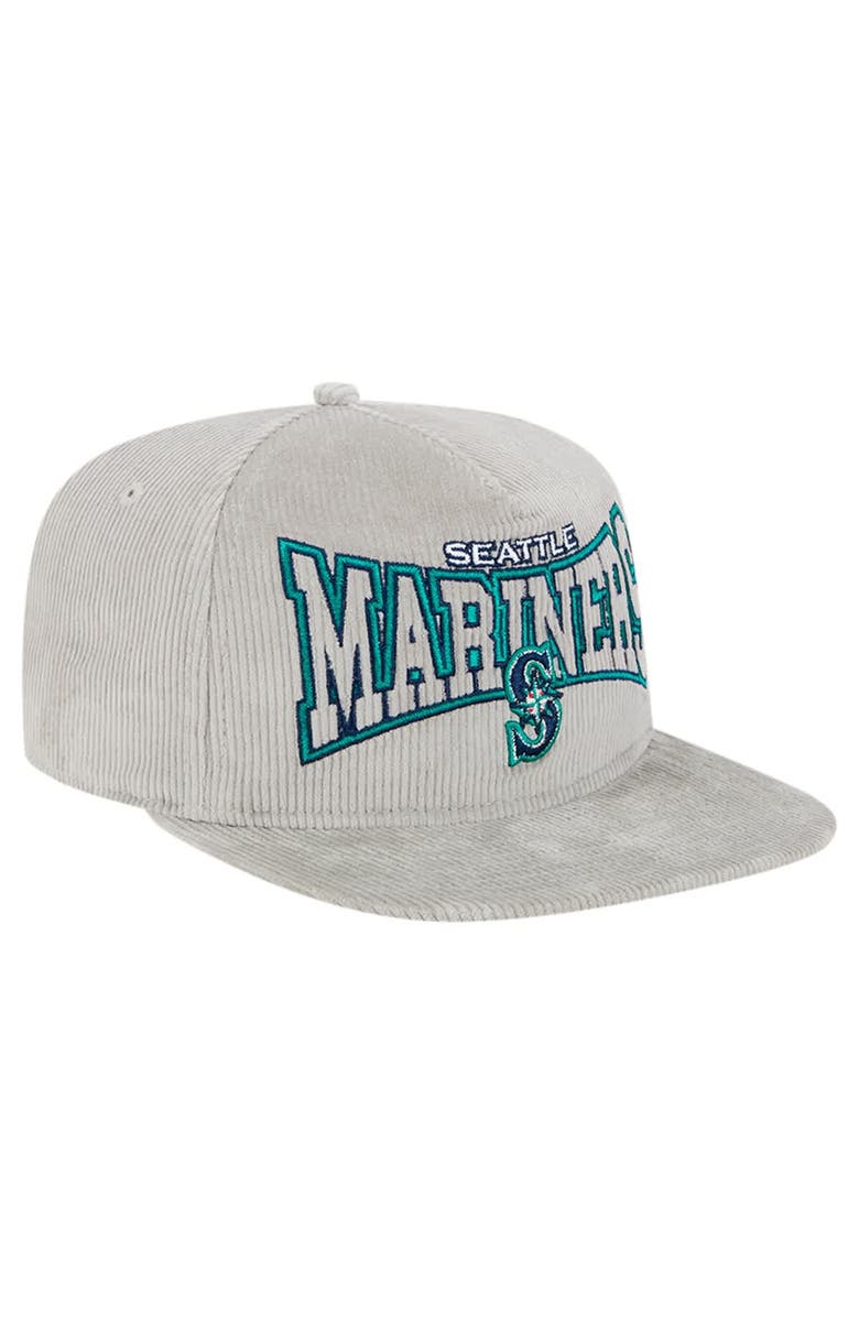 New Era Men's New Era Gray Seattle Mariners Corduroy Golfer Snapback Hat, Alternate, color, 