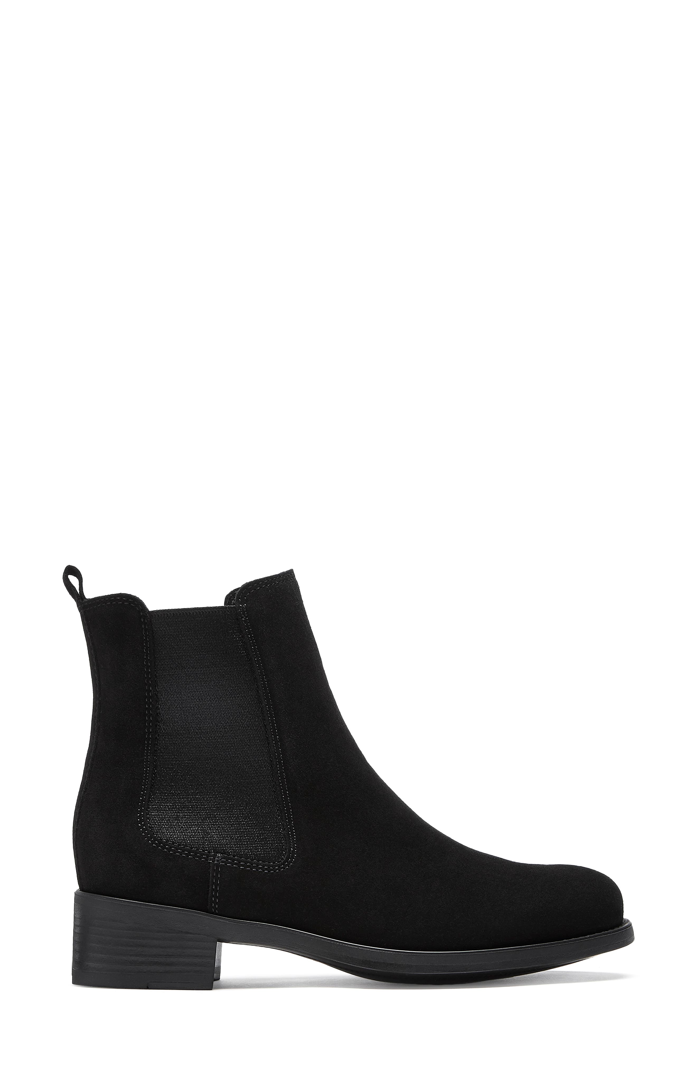 Sara Waterproof Chelsea Boot, Alternate, color, BLACK SUEDE