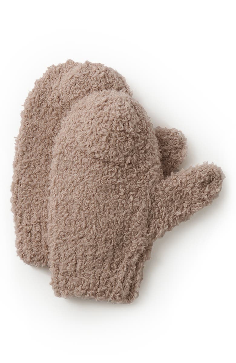 7 A.M. Enfant Fuzzy Knit Mittens, Main, color, Taupe