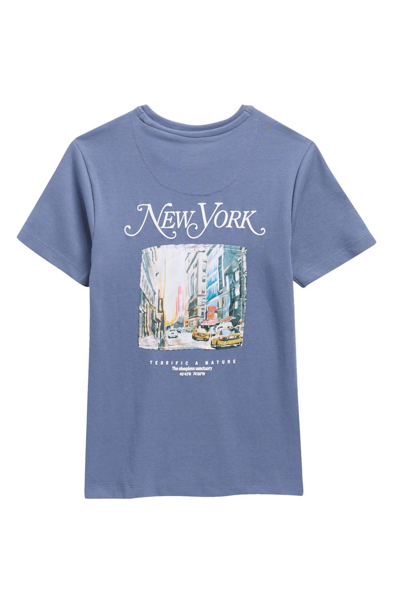 DENIM AND FLOWER Kids' New York Graphic T-Shirt, Alternate, color, Blue
