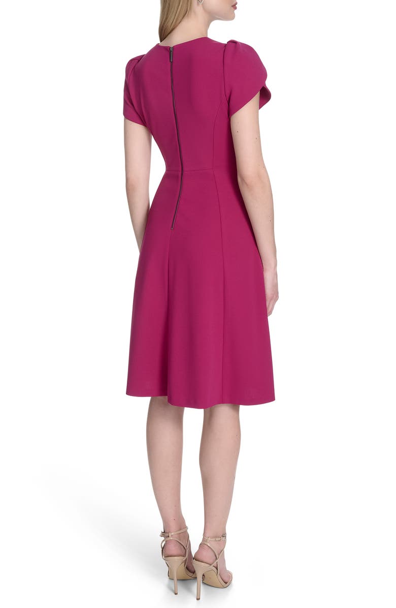 Calvin Klein Tulip Sleeve Fit & Flare Dress, Alternate, color, Boysenberry