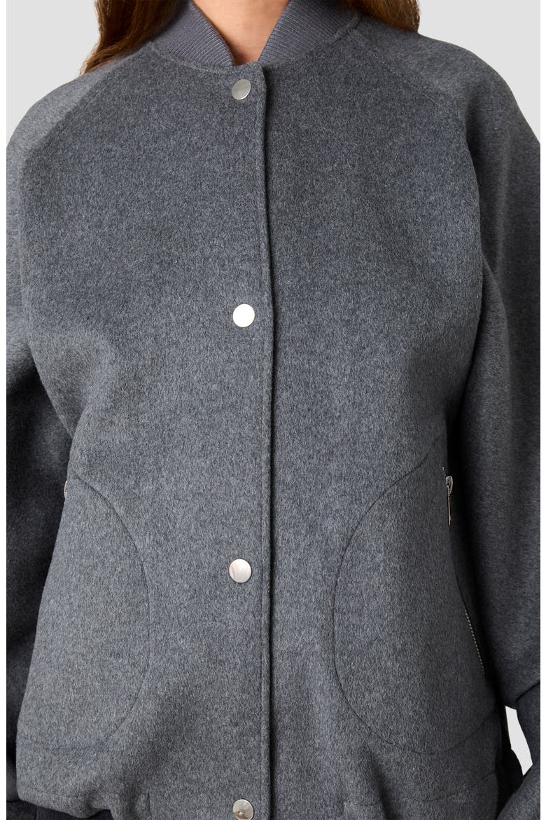 Oversized Wool Blend Bomber Jacket, Alternate, color, DARK GREY