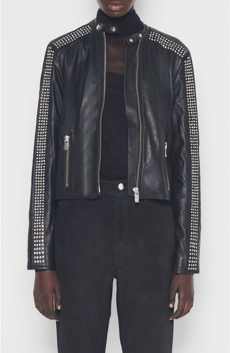 AS by DF Ryder Upcycled Leather Jacket, Alternate, color, Black