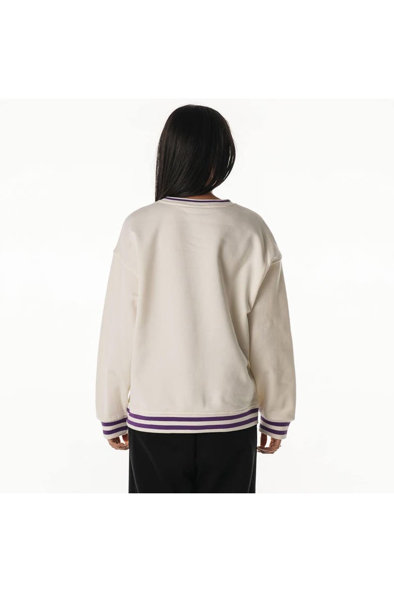 Women's The Wild Collective Cream Minnesota Vikings Oversized Vintage French Terry Sweatshirt, Alternate, color, Cream