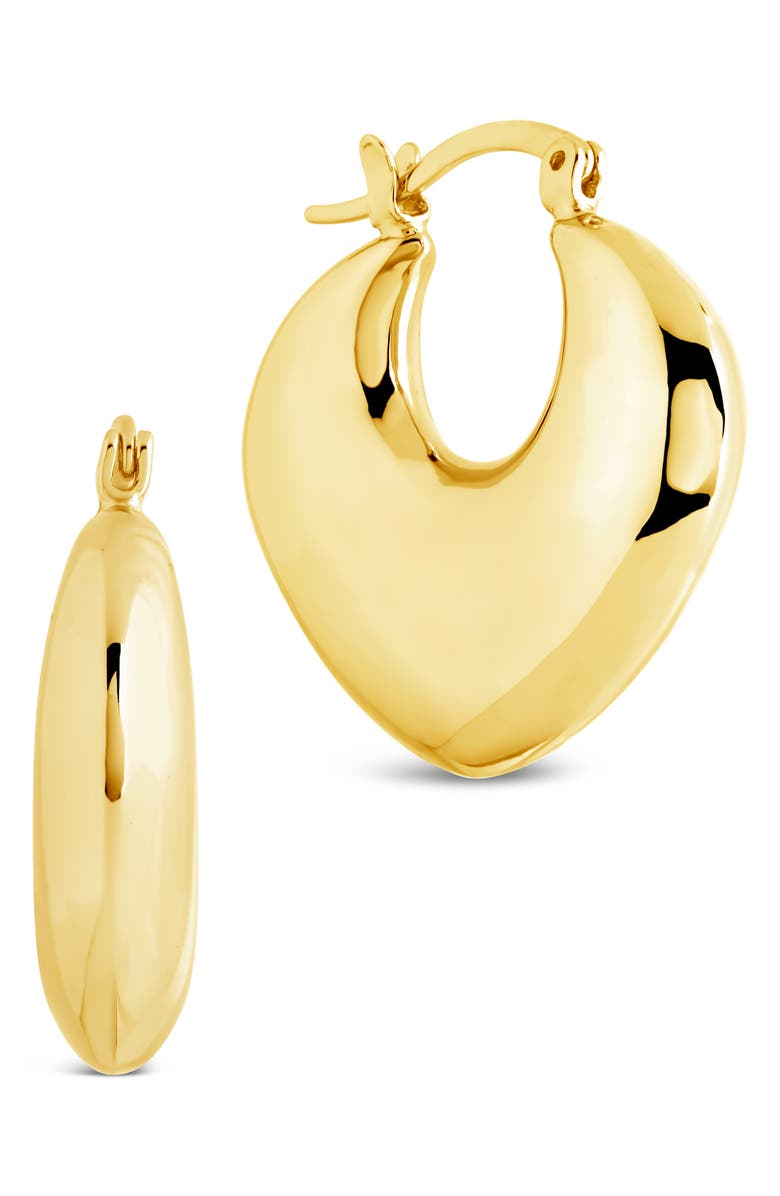 Sterling Forever Kylie Chunky Tube Hoop Earrings, Alternate, color, Gold