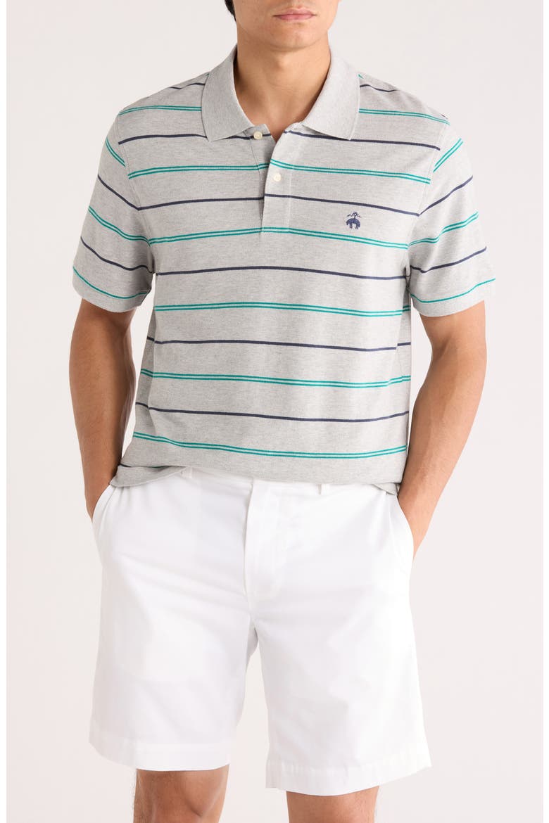Slim Fit Short Sleeve Polo, Main, color, GREY MULTI
