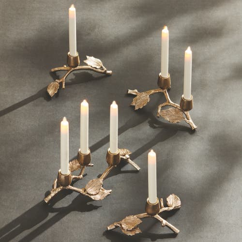 Napa Home & Garden Parna Taper Candle Holders Set Of 6 In Gold