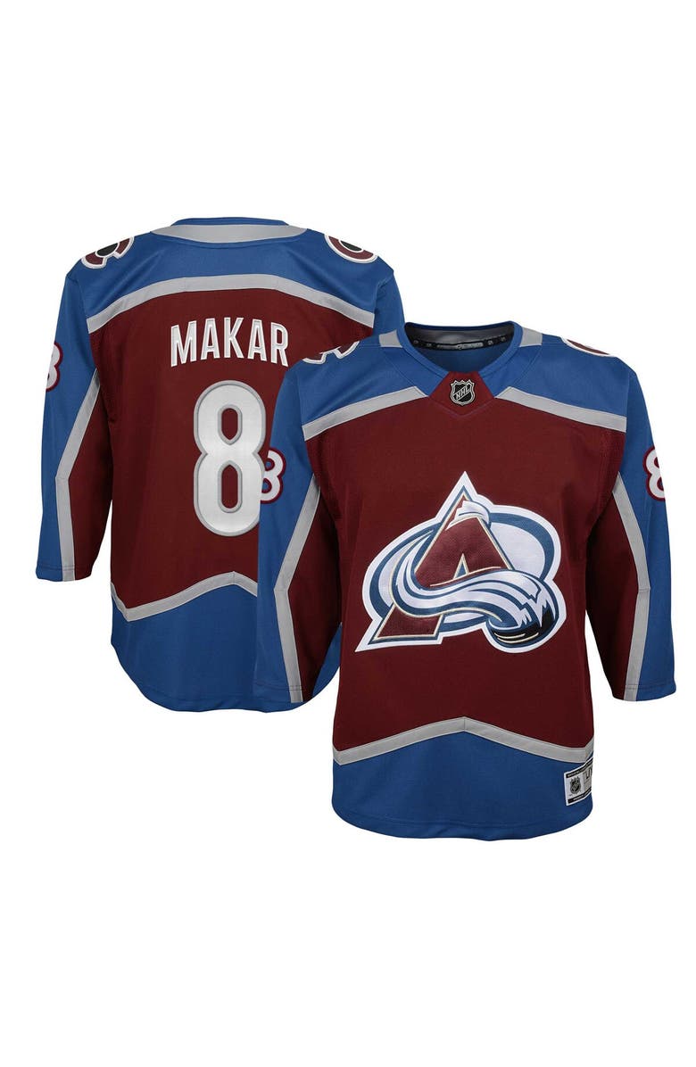 Outerstuff Youth Cale Makar Burgundy Colorado Avalanche Home Premier Player Jersey, Main, color, 