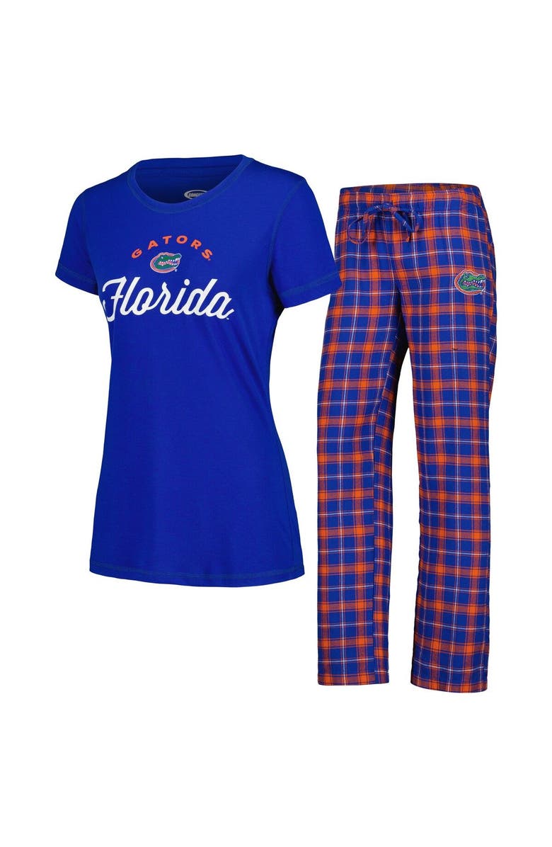 CONCEPTS SPORT Women's Concepts Sport Royal/Orange Florida Gators Arctic T-Shirt & Flannel Pants Sleep Set, Main, color, Royal