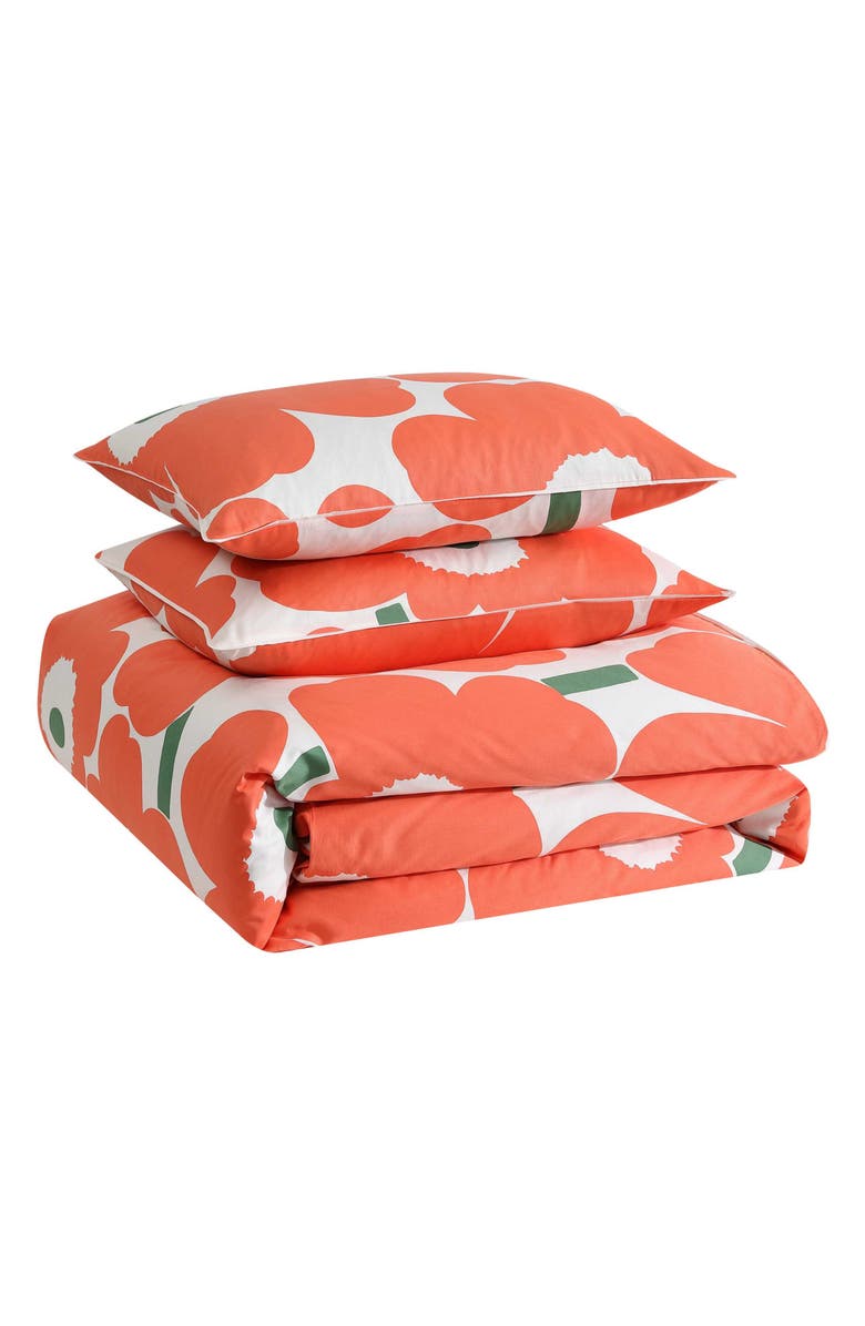Marimekko Unikko Duvet Cover & Sham Set, Main, color, Open Bright Orange