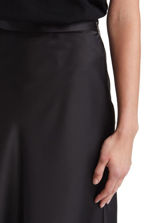 Hugo Boss Vinarea Satin Midi Skirt In Black