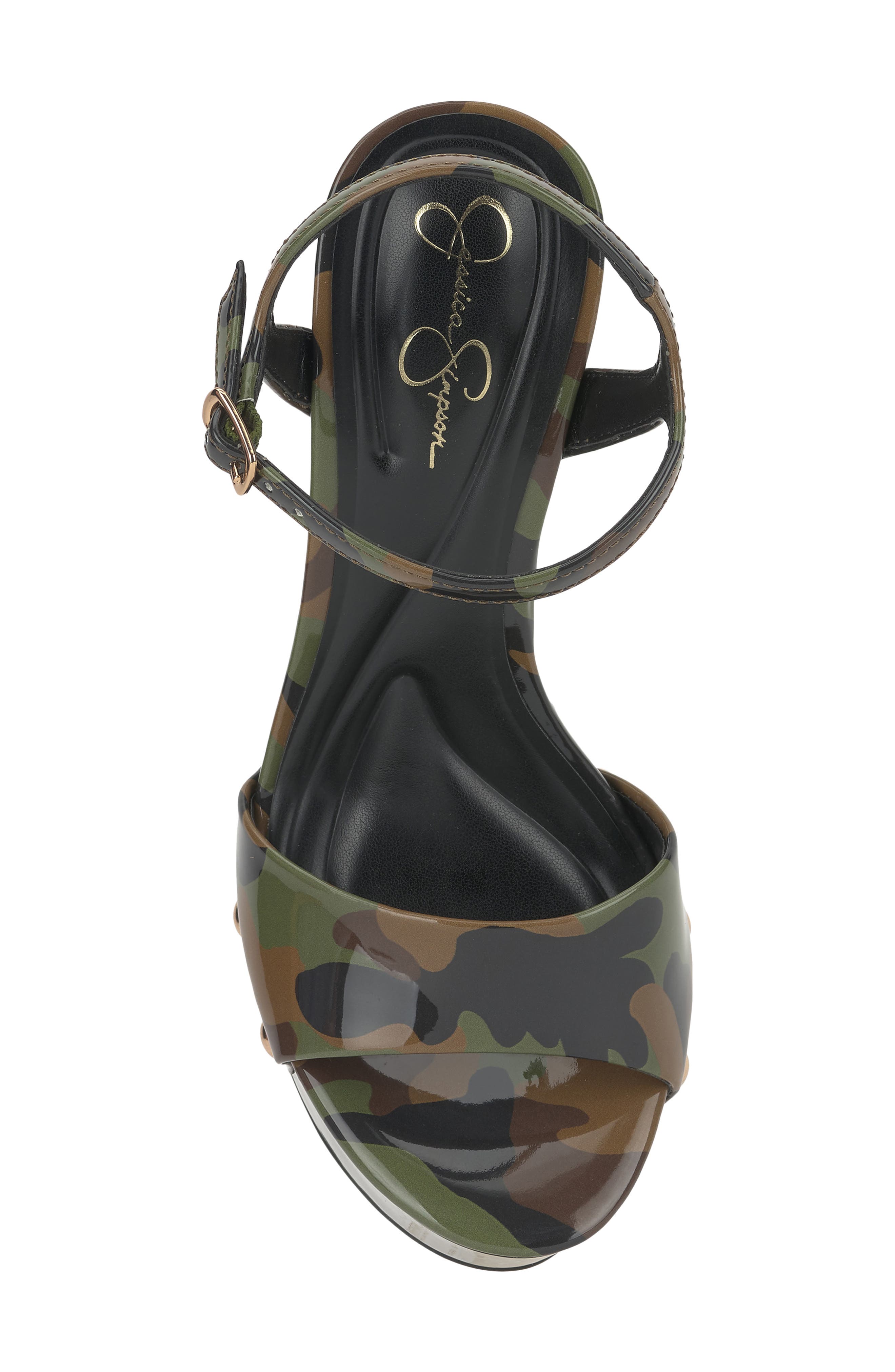 Jessica Simpson Calenta Ankle Strap Platform Sandal, Alternate, color, Green Multi