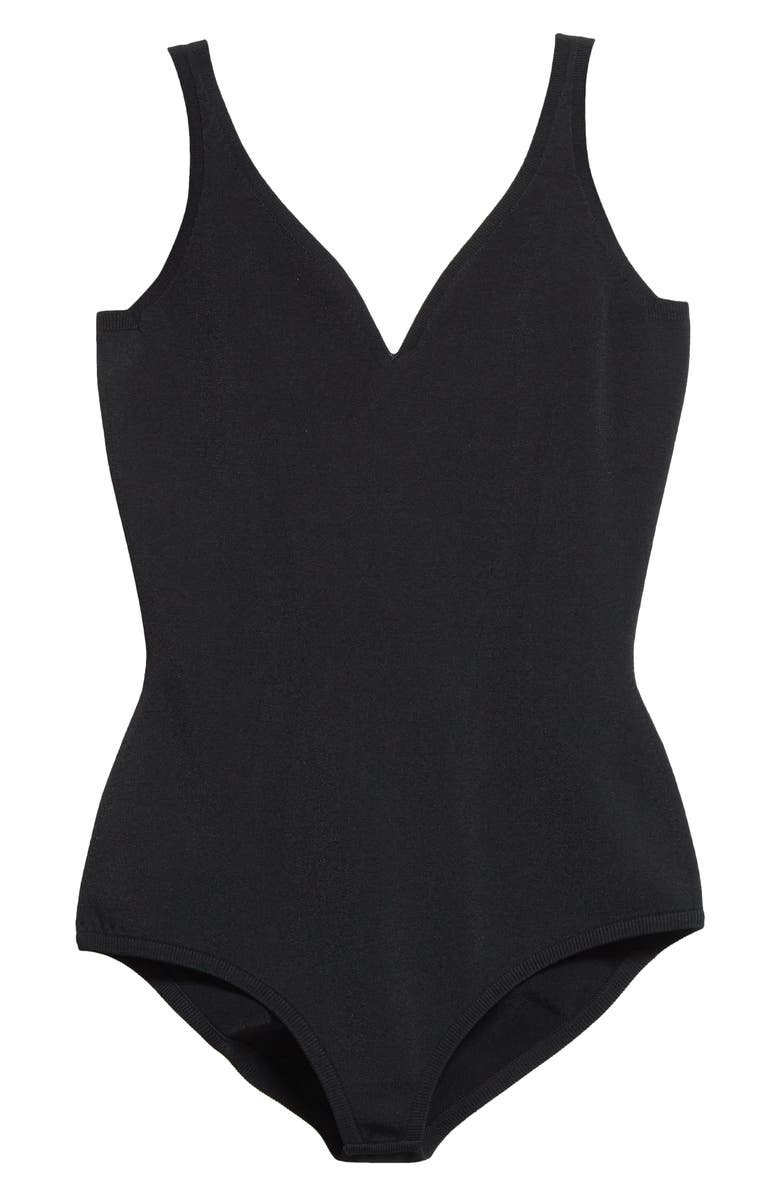 McQueen Seamless Open Back Bodysuit, Alternate, color, Black