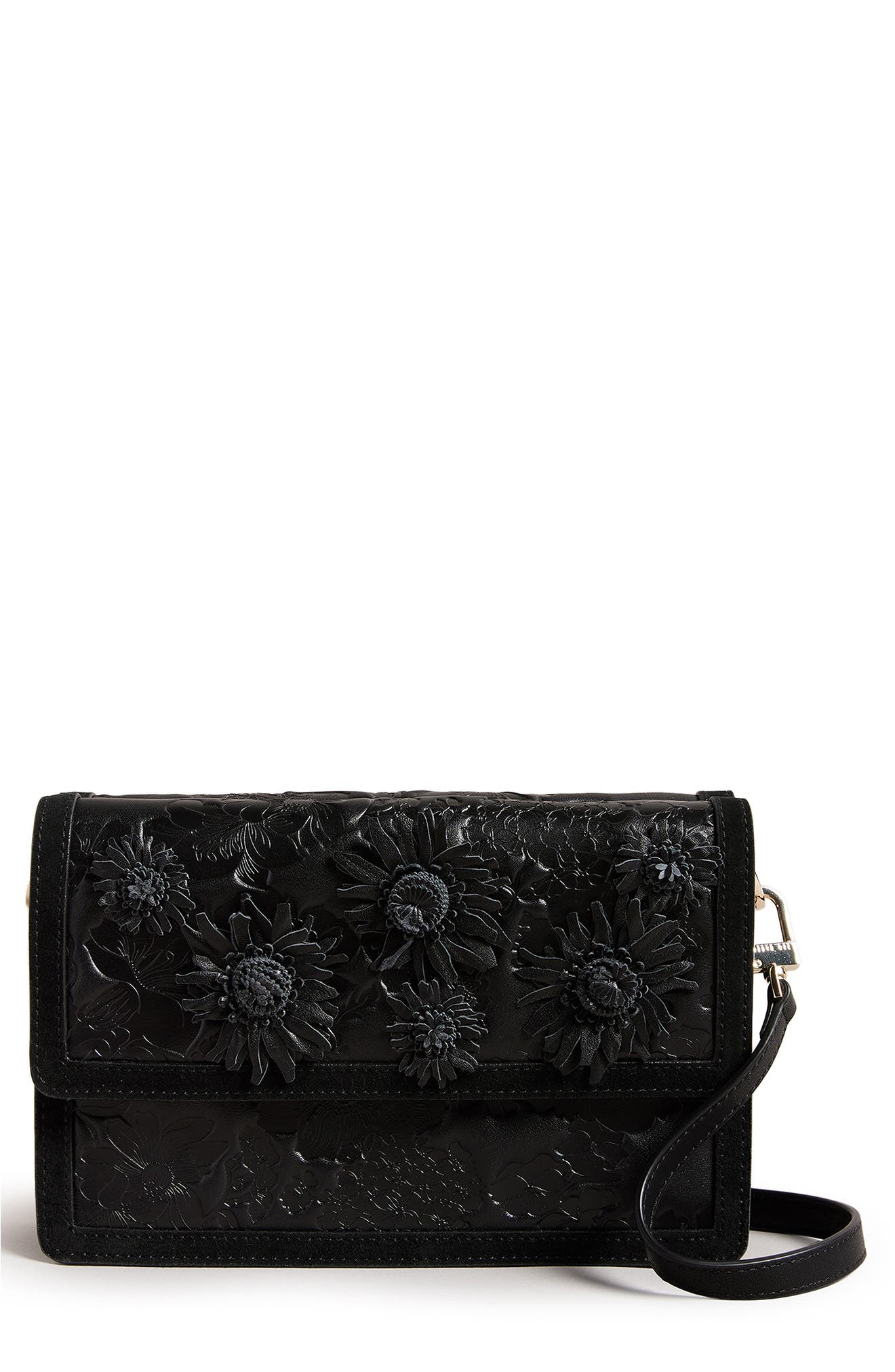 Ted Baker London Floresa Leather Shoulder Bag, Main, color, 