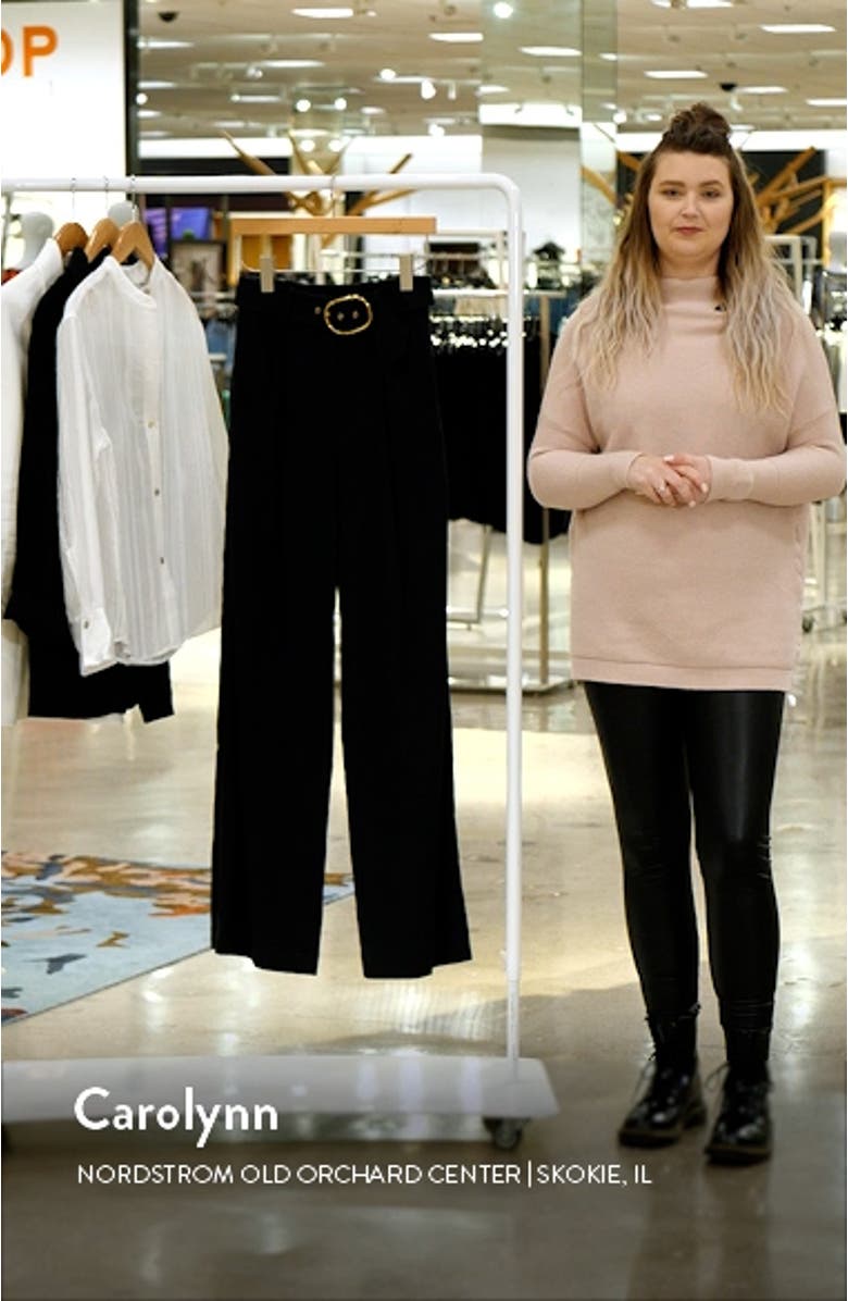 Rimini Belted Wide Leg Linen Blend Trousers, sales video thumbnail