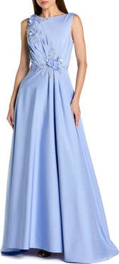 Mac Duggal Floral Applique Sleeveless A Line Gown