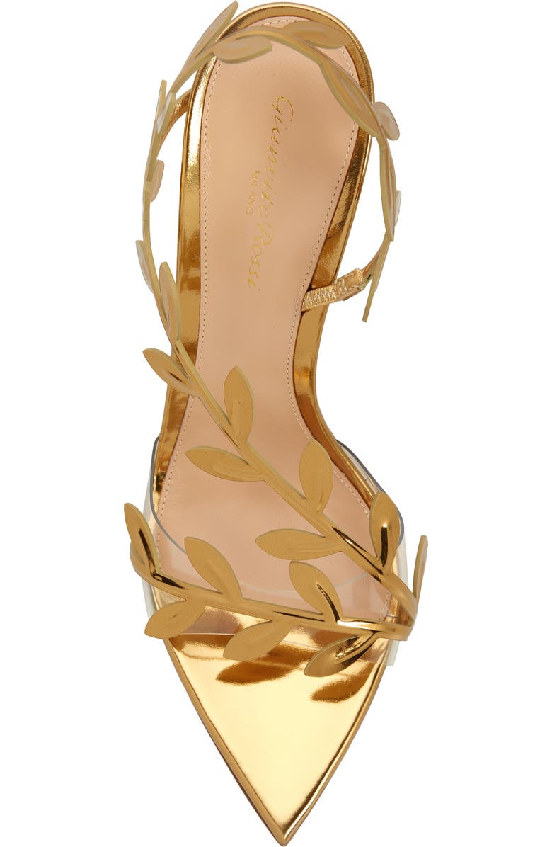 Gianvito Rossi Flavia Leaf Pointed Toe Asymmetric Slingback Sandal, Alternate, color, Trasp/Mekong