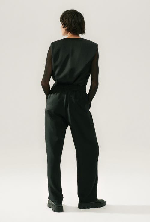 Silk Laundry Twill Slouch Pants Black In Black