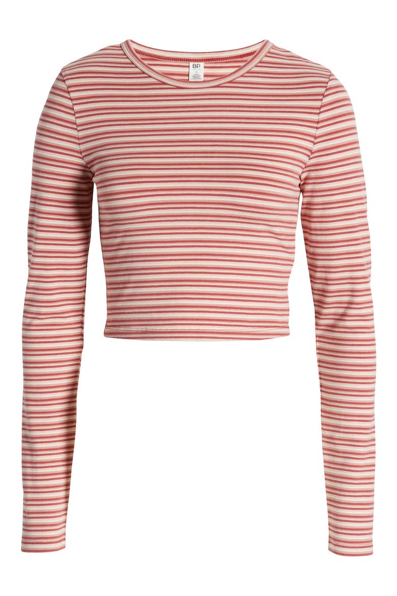 Crewneck Crop Top, Alternate, color, RED NOVA STRIPE