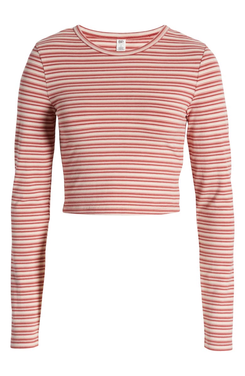 BP. Crewneck Crop Top, Alternate, color, Red Nova Stripe