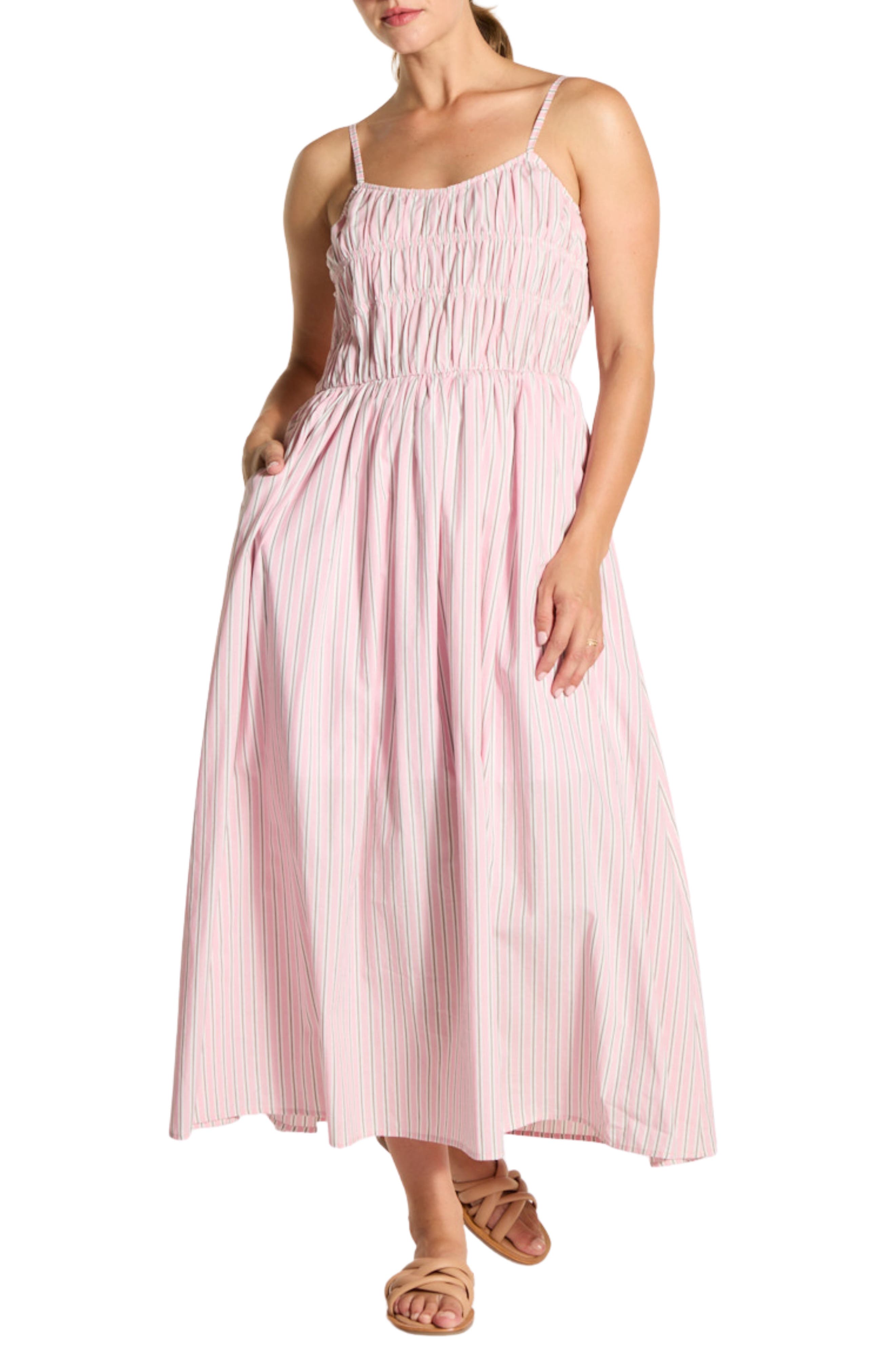 selected PINK/ WHITE STRIPE
