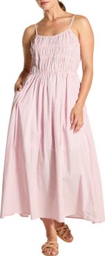 WISHLIST Sleeveless Smocked Midi Dress