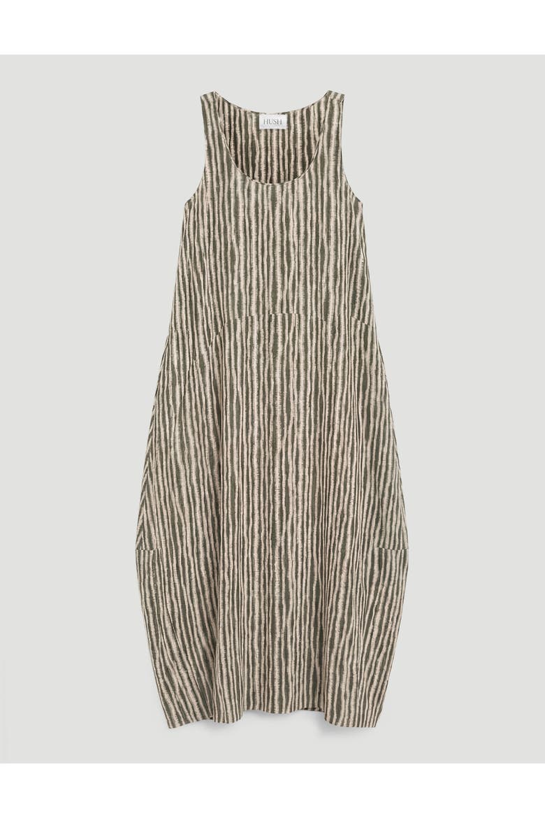 Liddie Air Flow Barrel Tank Dress, Alternate, color, Blurred Lines Green