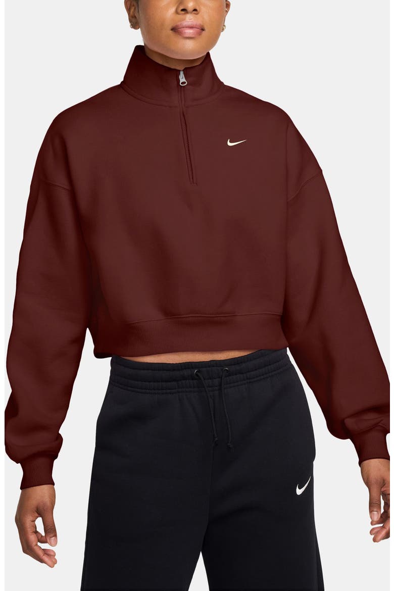 Studio Fleece Oversize Crop Top, Main, color, MYSTIC DATES/ SAIL