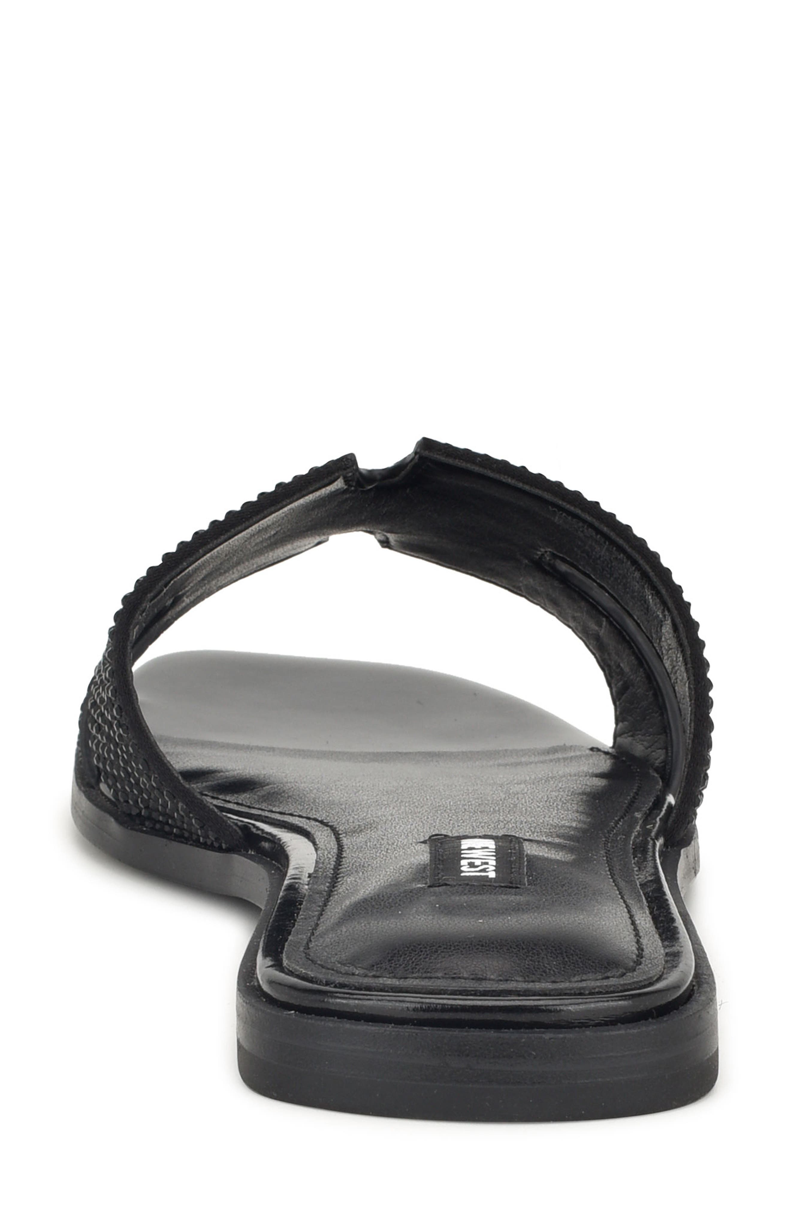 Nine West Giselle Flat Sandal, Alternate, color, Black