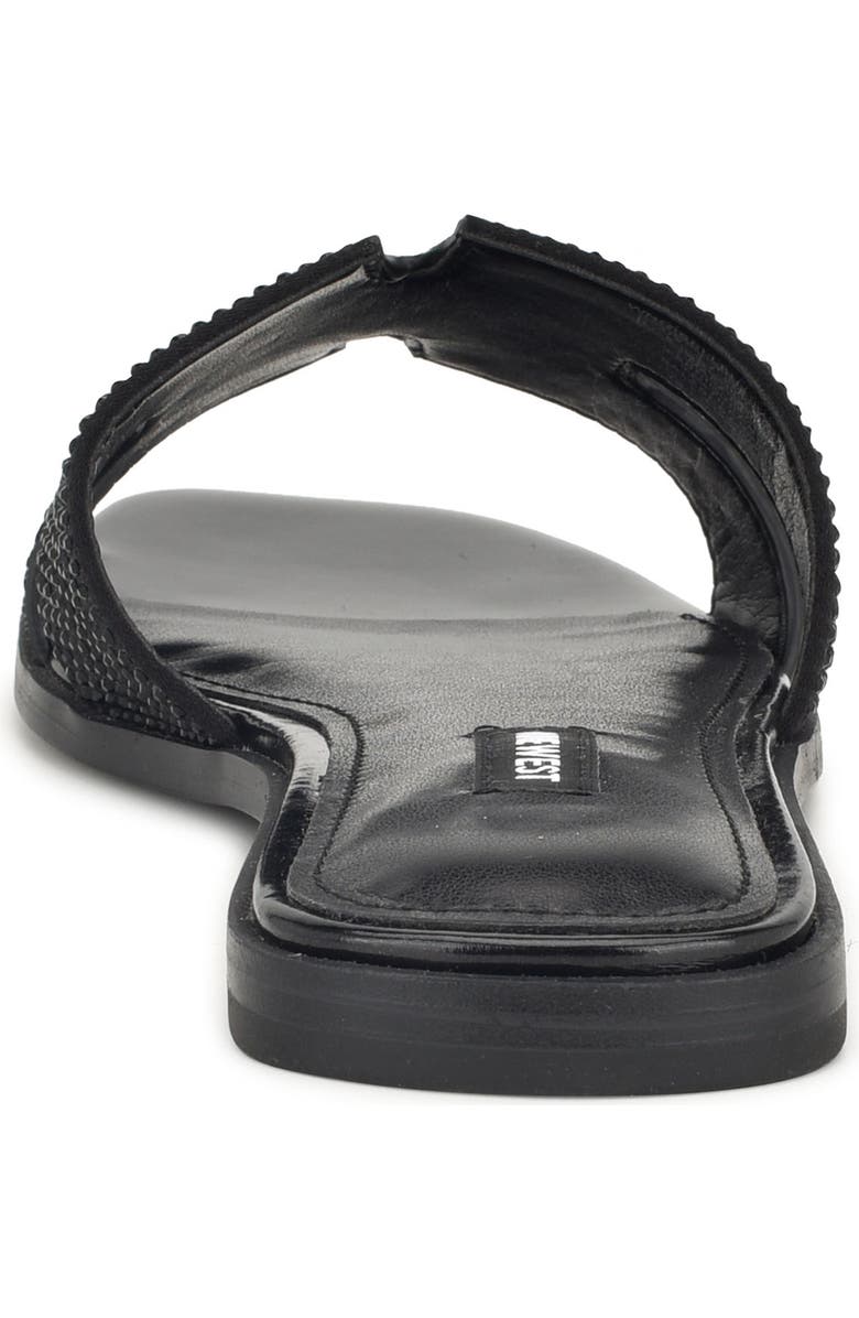 Nine West Giselle Flat Sandal, Alternate, color, Black