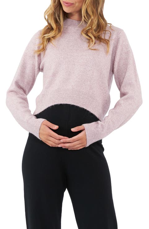 Tia Crop Maternity/Nursing Sweater