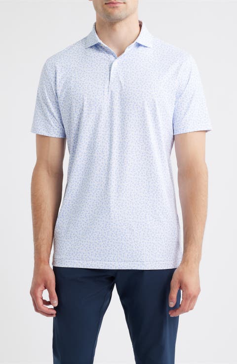 Olive Grove Martini Print Performance Jersey Polo