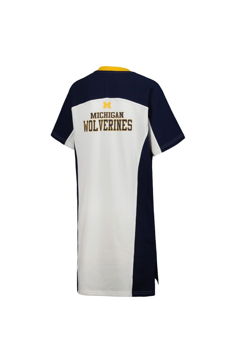 G-III 4HER BY CARL BANKS Women's G-III 4Her by Carl Banks White Michigan Wolverines Home Run T-Shirt Dress, Alternate, color, White