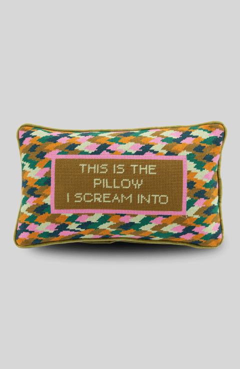 Scream Needlepoint Pillow
