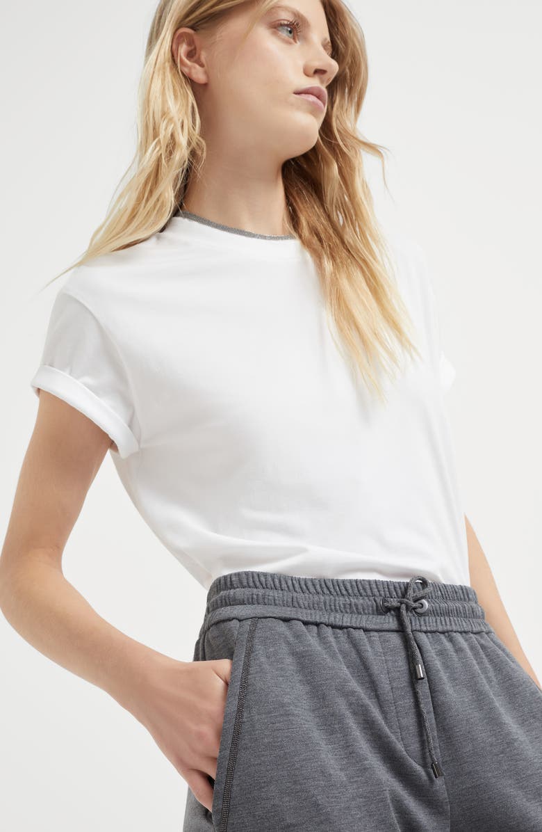 Brunello Cucinelli French terry trousers, Alternate, color, Dark Grey