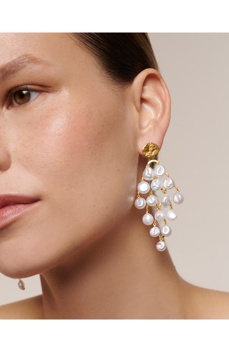 Monica Vinader Capri Keshi Pearl Cocktail Drop Earrings, Alternate, color, 18Ct Gold Vermeil / Pearl