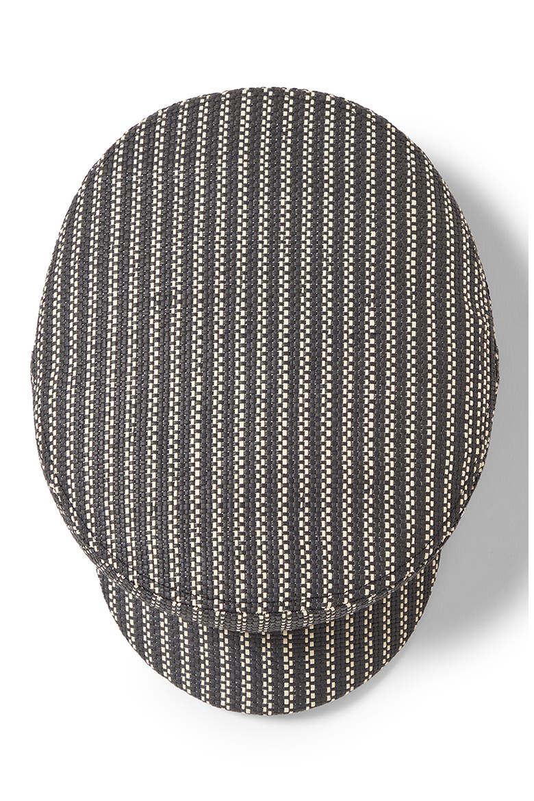 Woven Straw Fiddler Cap, Alternate, color, BLACK/ NATURAL STRAW