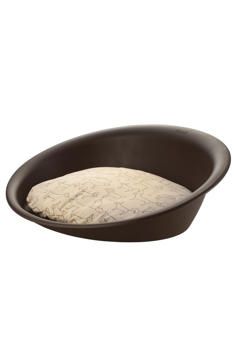 Richell Small 16.5 x 12.6 x 2.2" Oval Pet Bed, Brown, Main, color, Multicolored