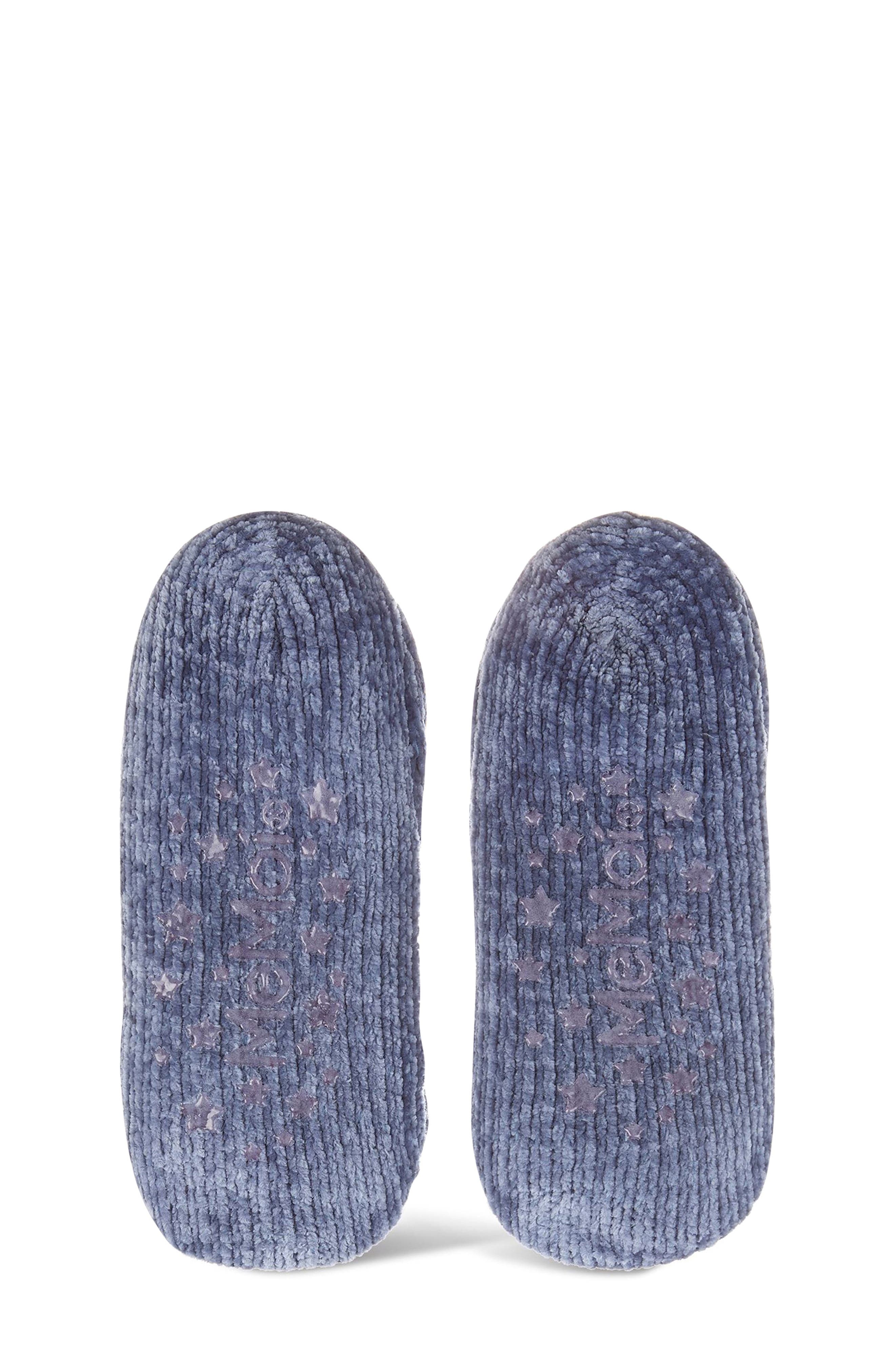Dasies Chenille Slipper Socks, Alternate, color, DENIM