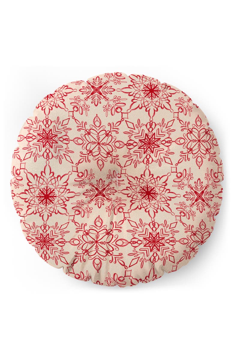 Deny Designs Snowflake Print Floor Pillow, Alternate, color, Red