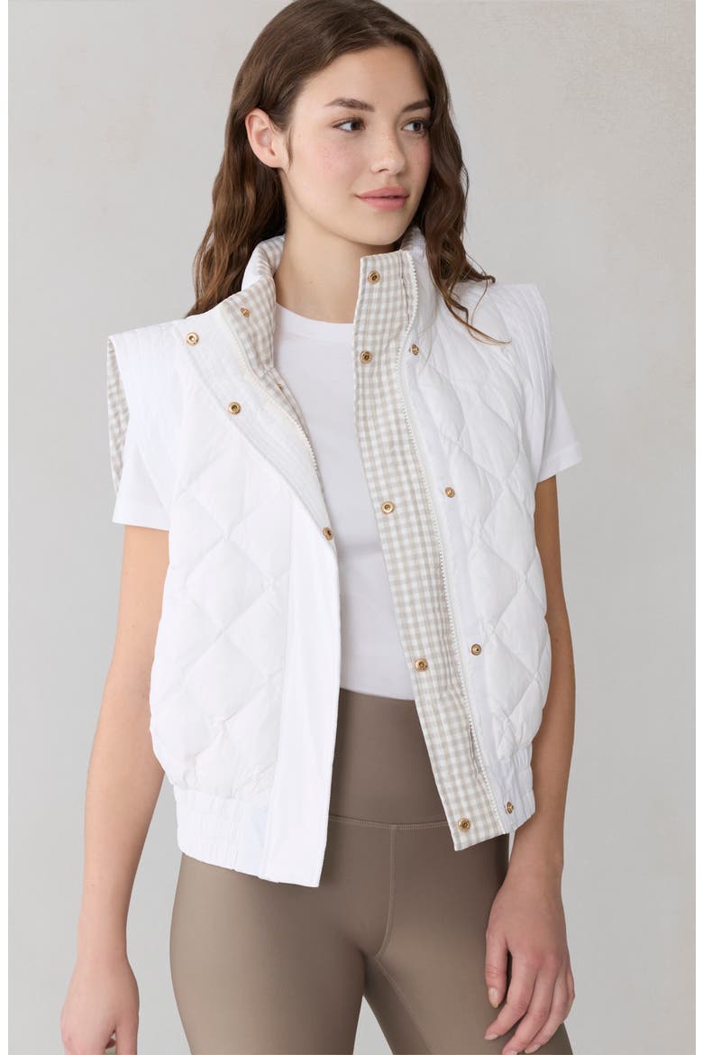 Brenna Quilted Reversible Vest, Alternate, color, LIGHT OAK