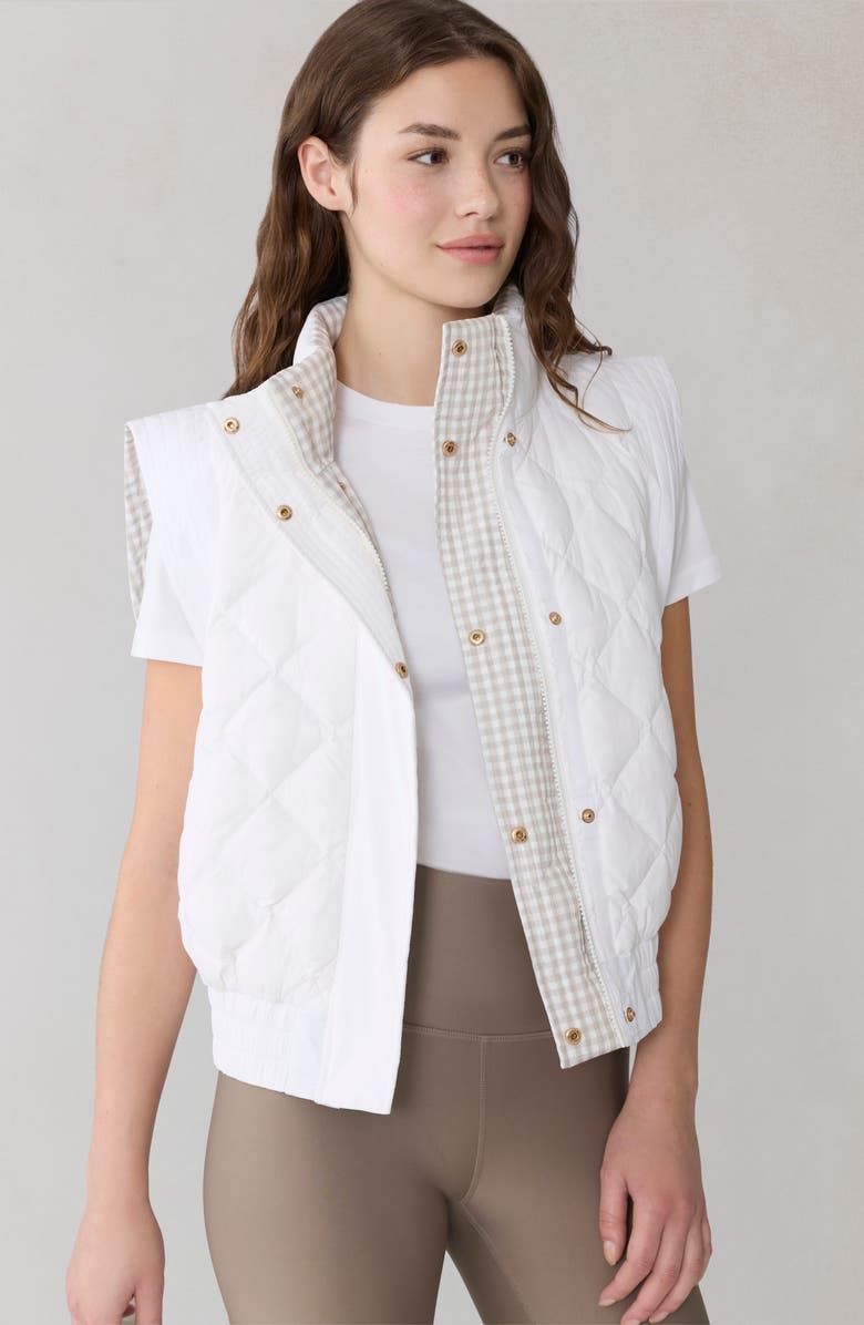 Soia & Kyo Brenna Quilted Reversible Vest, Alternate, color, Light Oak