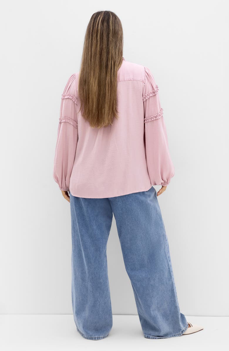 City Chic Drama Queen Ruffle Top, Alternate, color, Soft Rose