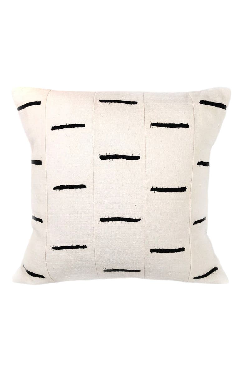 Mbare Sadza Dashes Pillow Cover 46Cm, Main, color, White