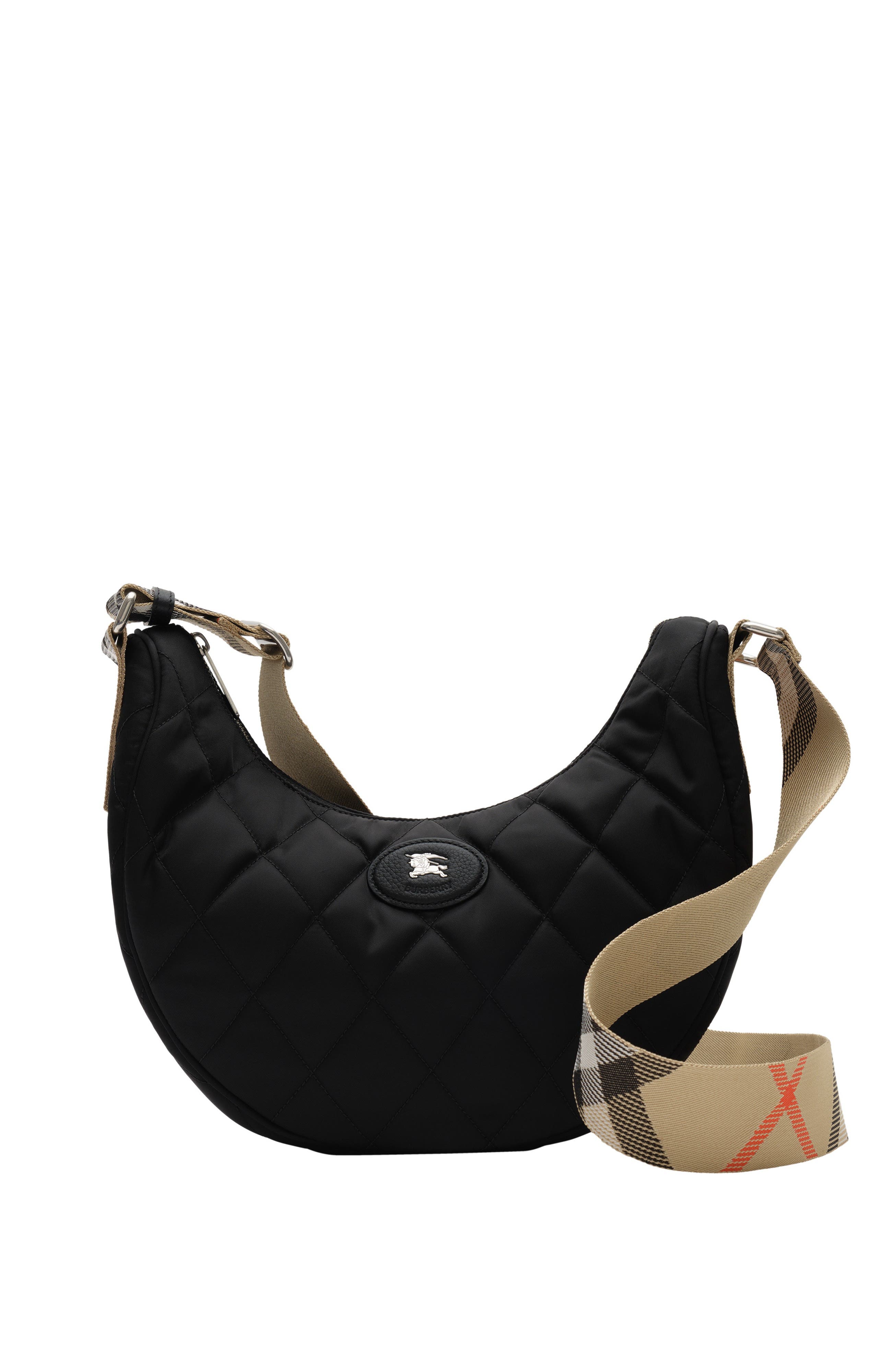 Burberry Large Horseshoe Crossbody Bag, Main, color, Black