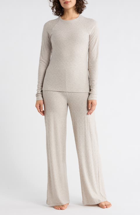 Long Sleeve Top & Wide Leg Pants Pajamas