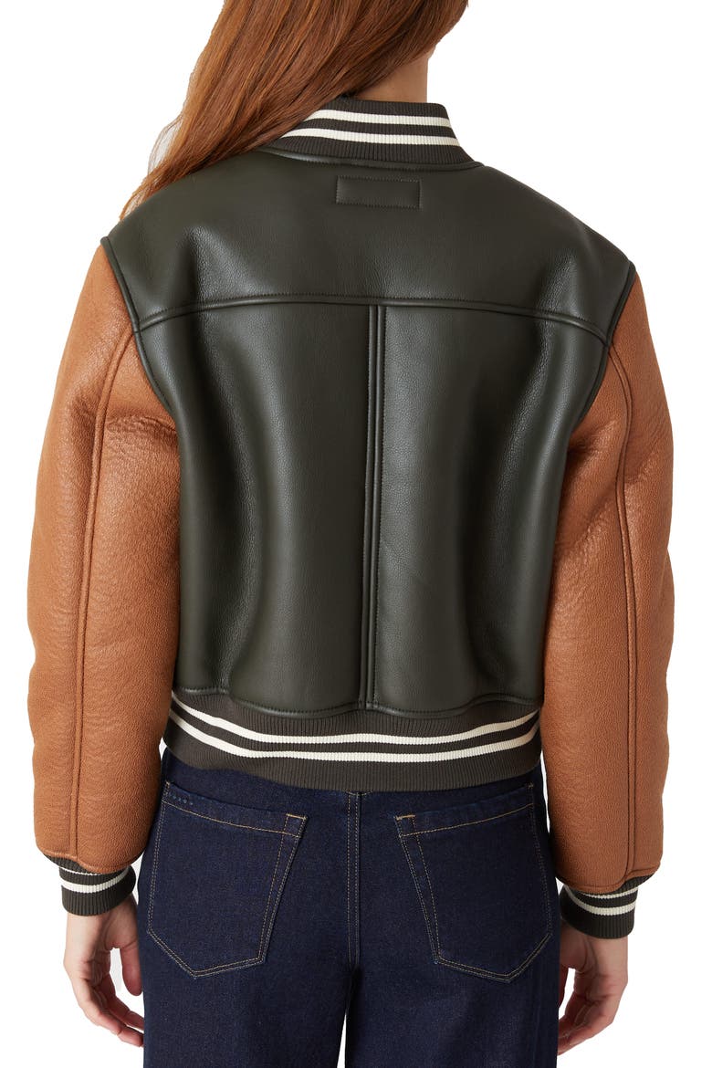 Bonded Faux Leather Bomber Jacket, Alternate, color, ALL NIGHTER