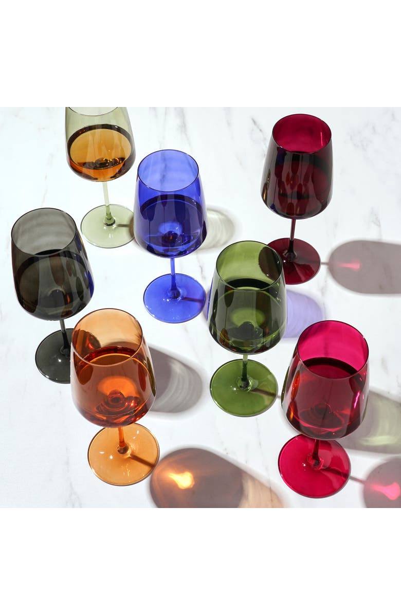 Viski Reserve Nouveau Crystal Wine Glasses Set of 2, Alternate, color, Blue