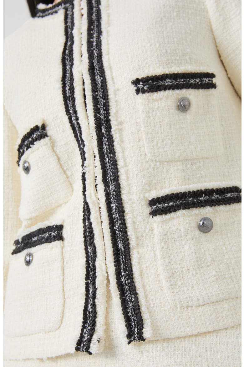 Charlie Contrast Trim Tweed Jacket, Alternate, color, CRE-CREAM