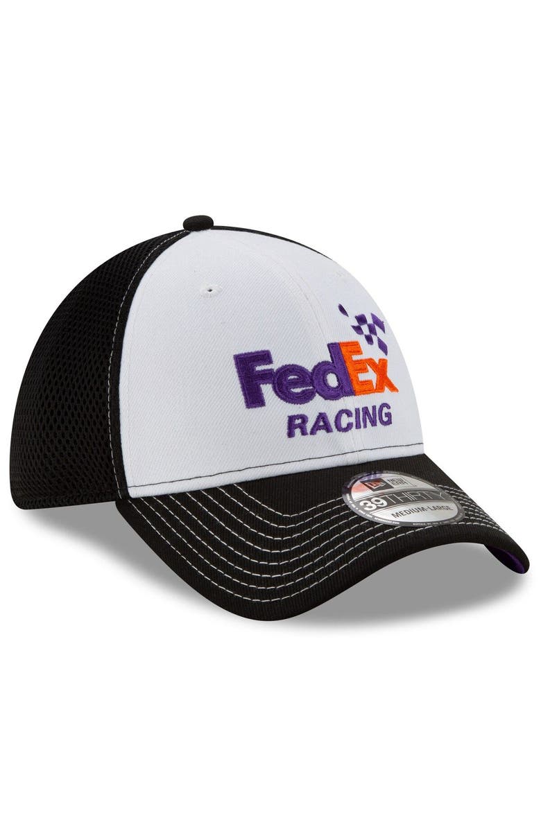 New Era Men's New Era Black/White Denny Hamlin FedEx NEO 39THIRTY Flex Hat, Alternate, color, 